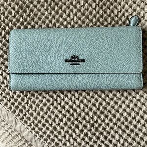 Blue Coach Trifold Wallet